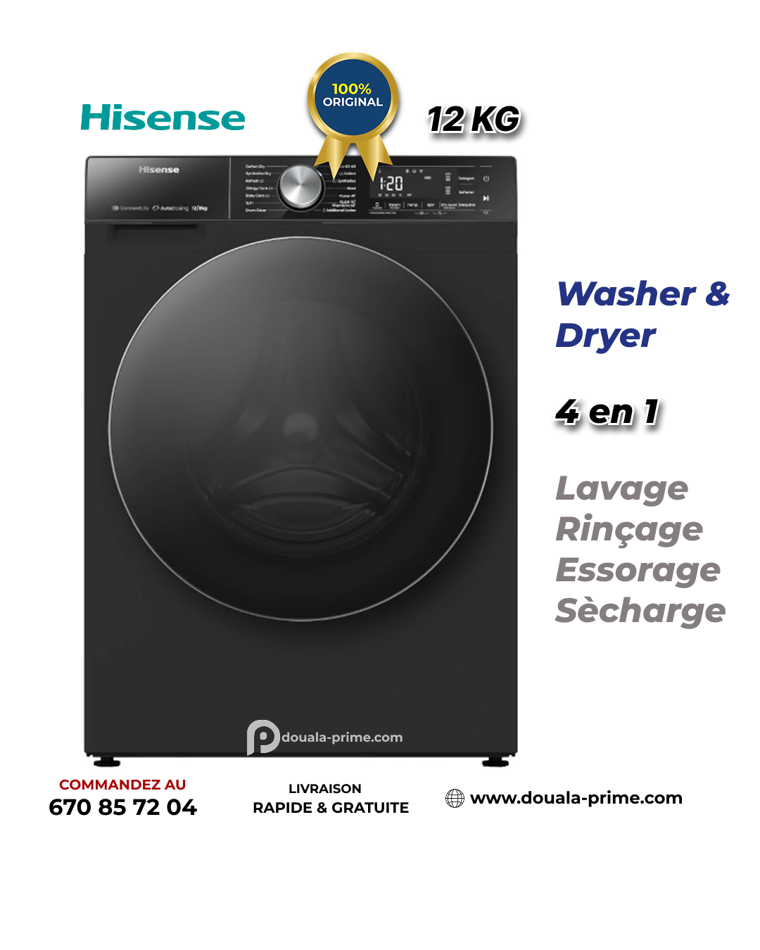 MACHINE A LAVER FRONT LOAD - CONNECT LIFE - 12KG SECHAGE 8KG - WD5S1245BB