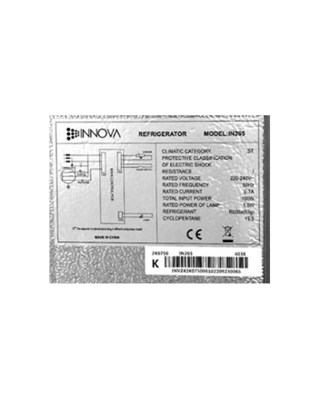 Réfrigerateur Combiné - INNOVA - IN-255 - 140L - Économique (A+) - Gris