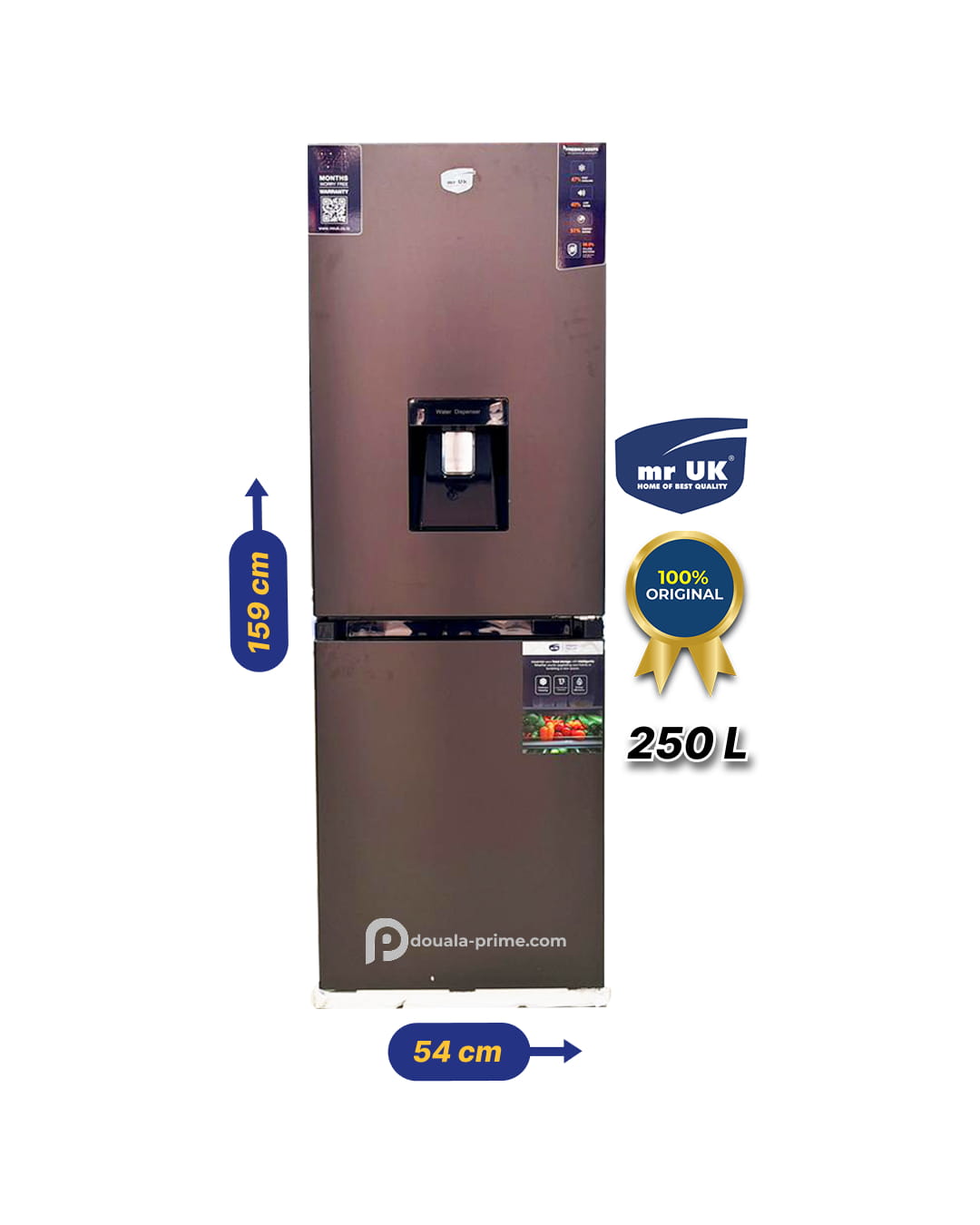 REFRIGERATEUR COMBINE MR UK  F120-35-2DI-WD 250L