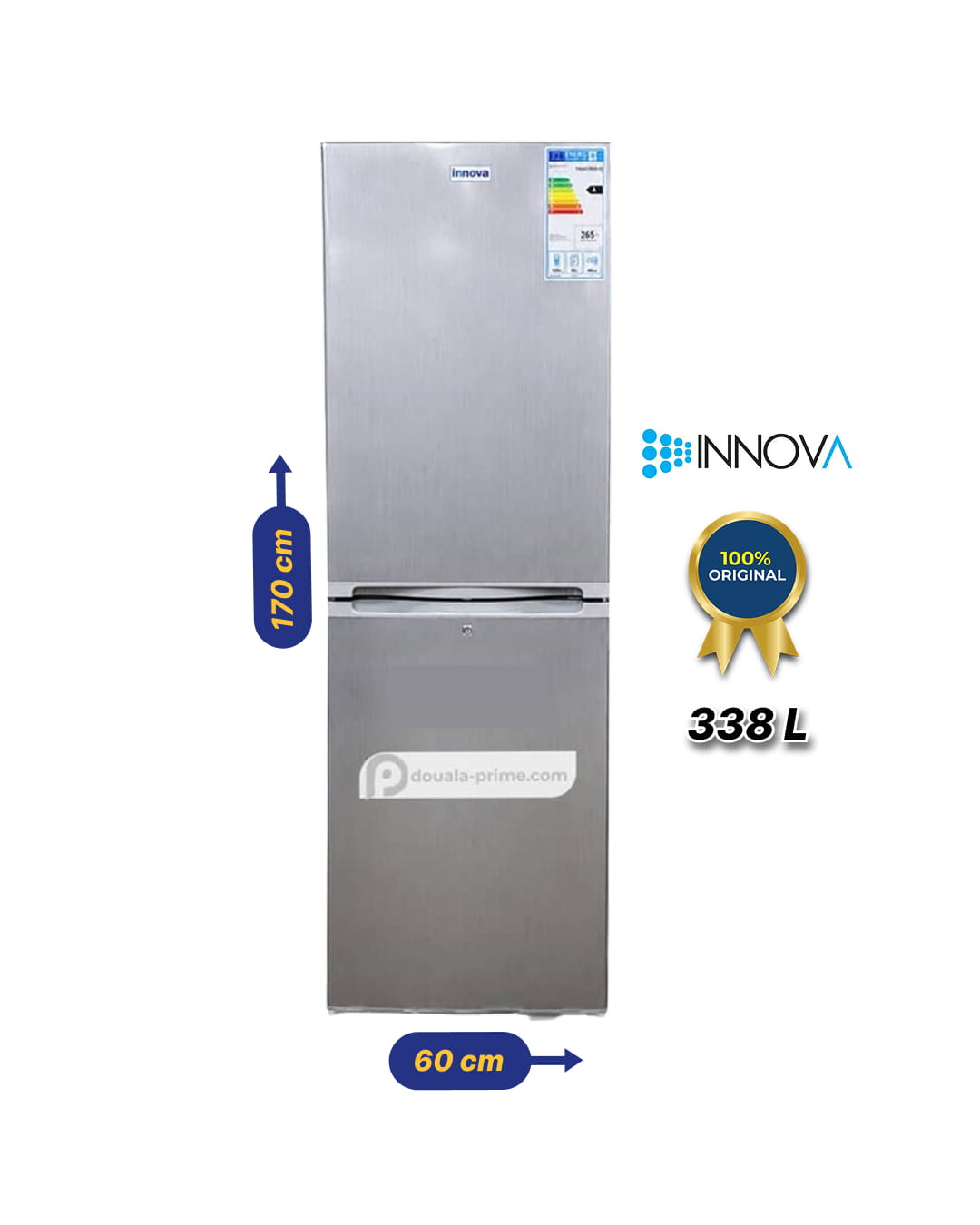 Réfrigerateur Combiné - INNOVA - IN-330BM - 300L - Économique (A+) - Gris