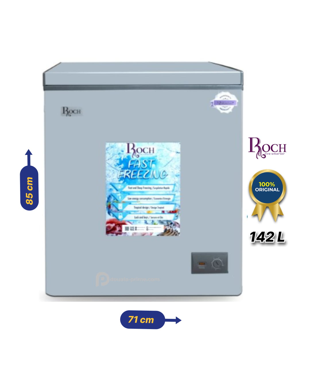 Congélateur Coffre Roch RCF - 180-B - 142 Litres - Gris 