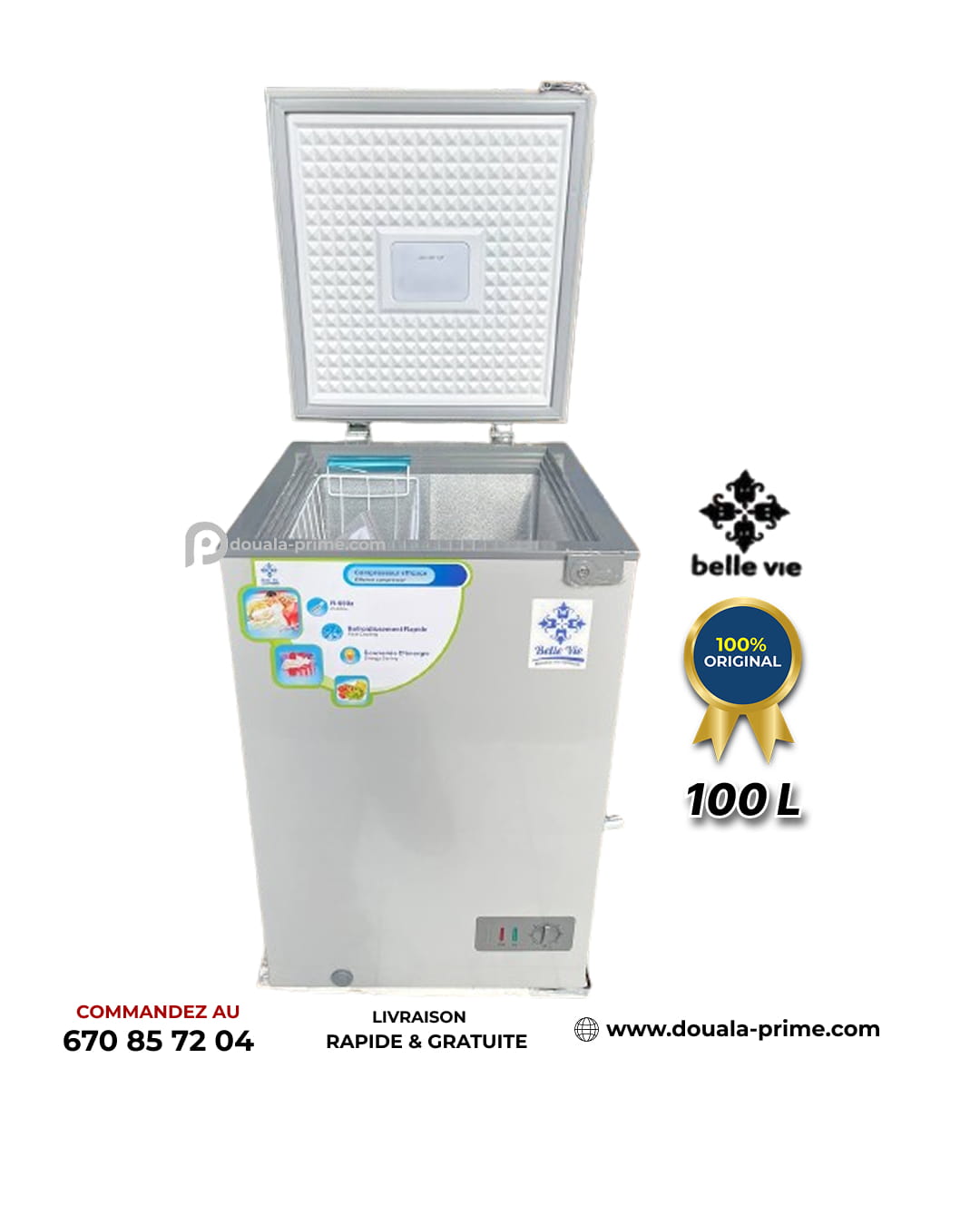 Congelateur Coffre Belle Vie - BVC-129 - 100L - Gris