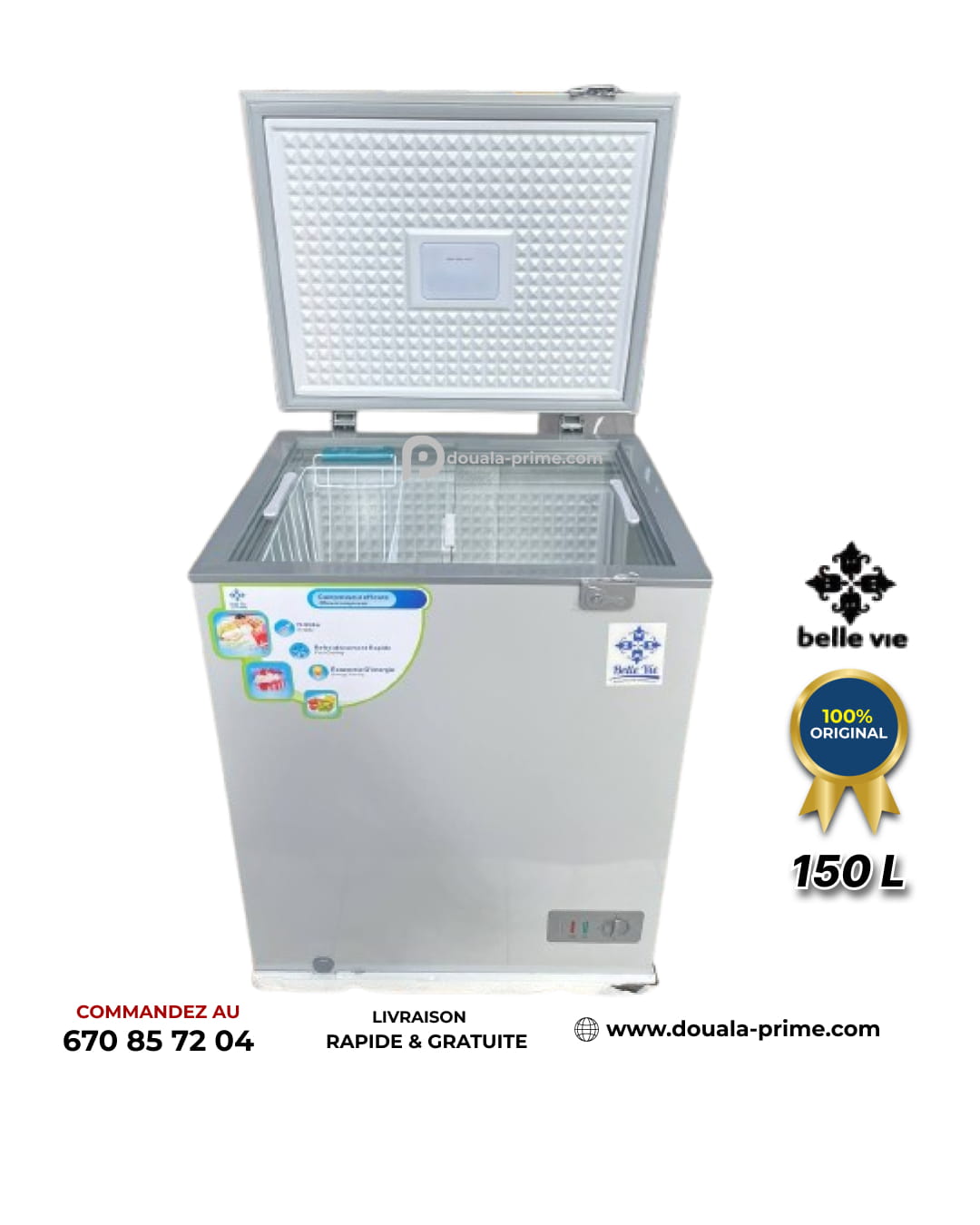 Congelateur Coffre Belle Vie - BVC-219 - 150L - Gris