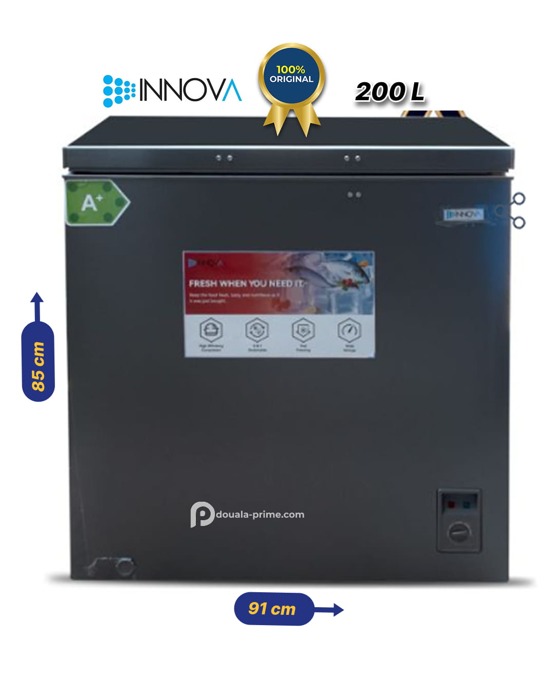 Congélateur Coffre INNOVA - IN369- 200L - Gris
