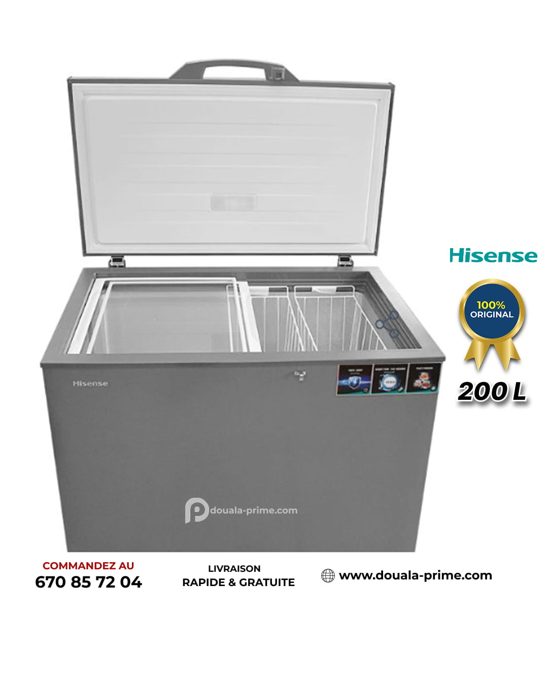 Congélateur coffre Hisense - FC330DD4SA - 200L