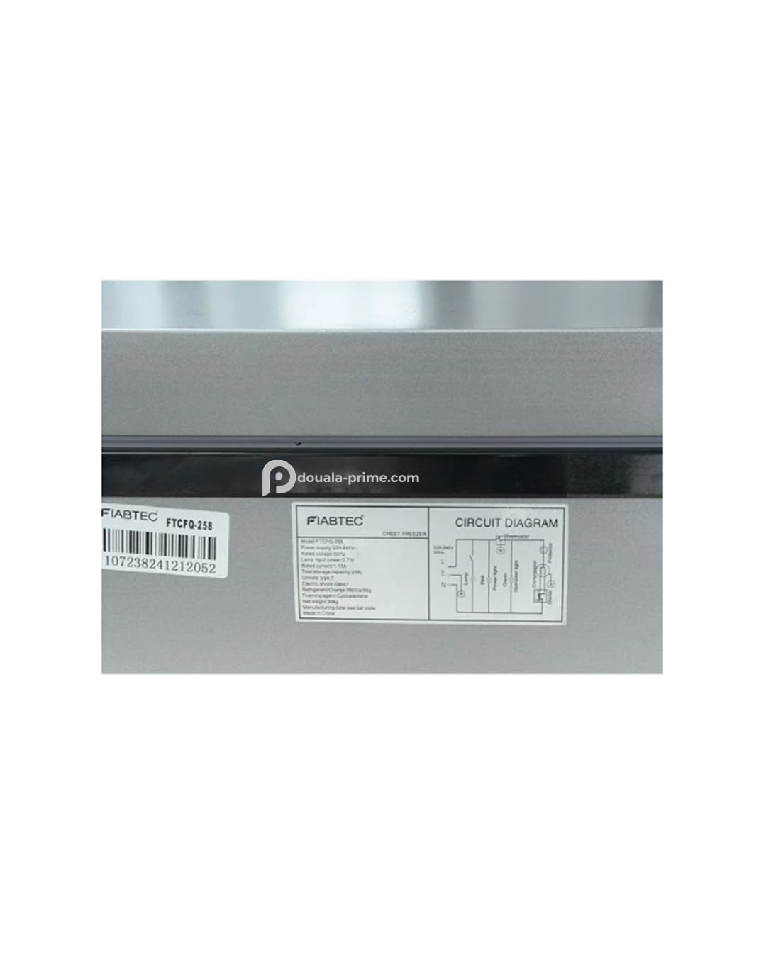 Congélateur coffre - FIABTEC - FTCFQ-258 - 258 Litres - Classe Éco A+ - Gris