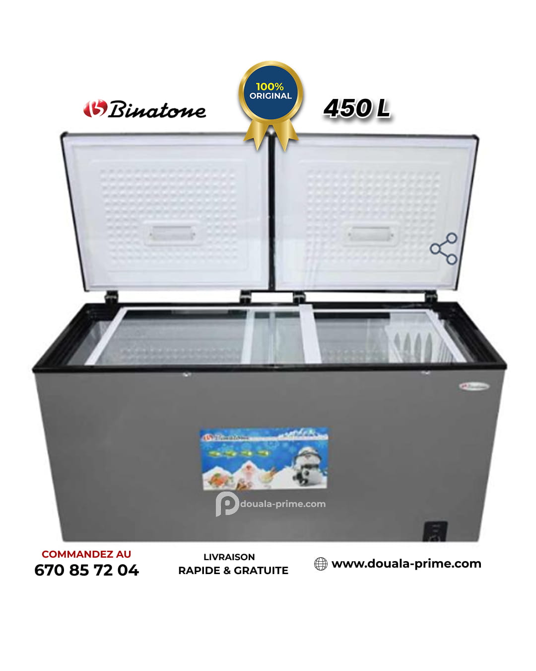 Congélateur Coffre Binatone - CDF-450 - 450L
