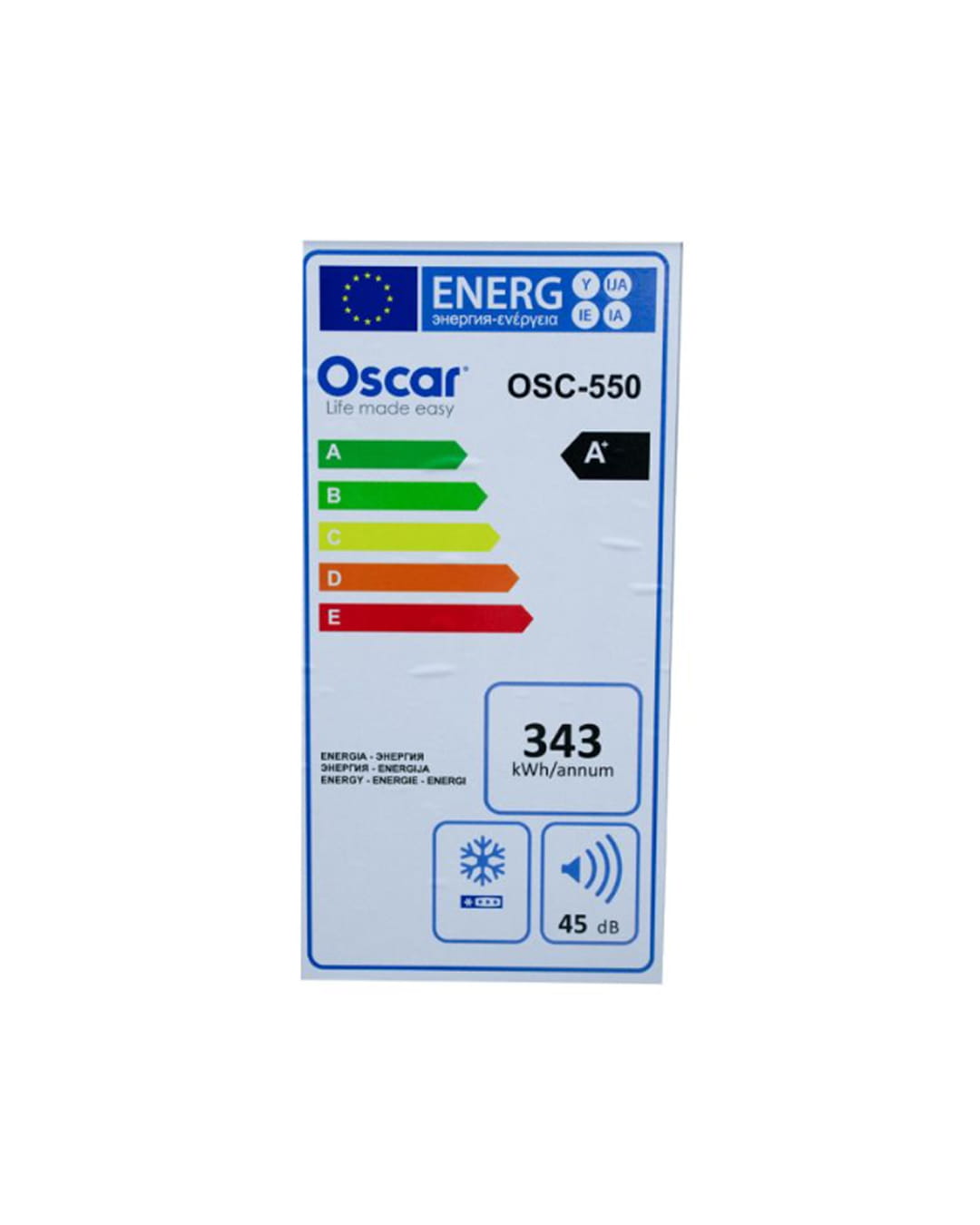 Congélateur Coffre - OSCAR - OSC-550 - 500 Litres - A+ - Gris