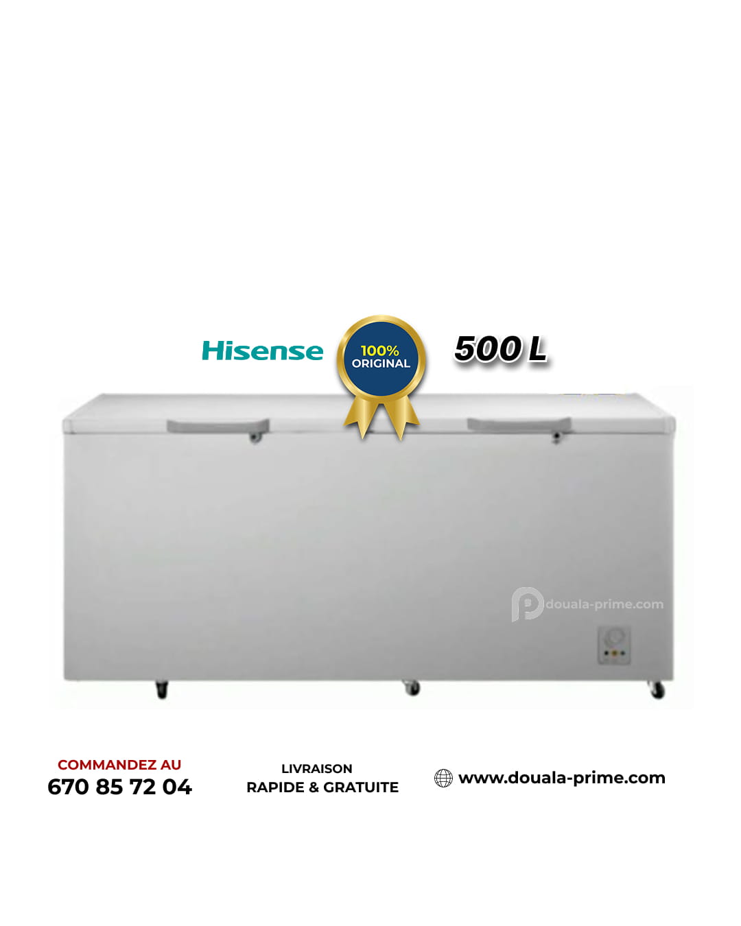 Congélateur coffre Hisense - FC-729- 500 litres - Gris