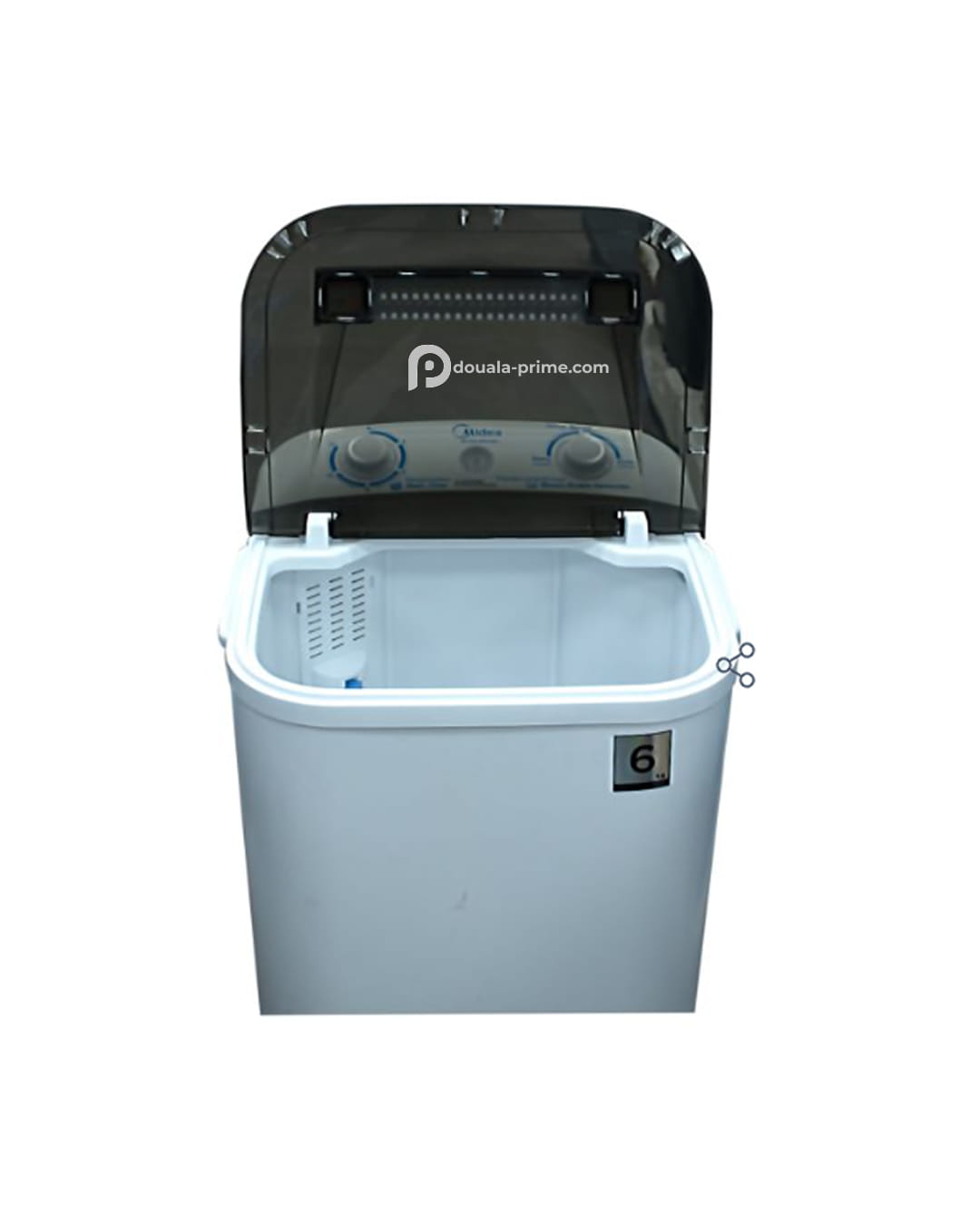 Machine à laver semi‑automatique MIDEA 6 Kg – MTT 60‑WP 2403 – Cuve unique – Chargement par le haut – Blanc