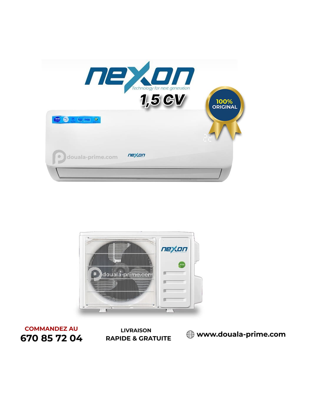 Climatiseur Split Nexon - 1.5 CV - 12000 Btu