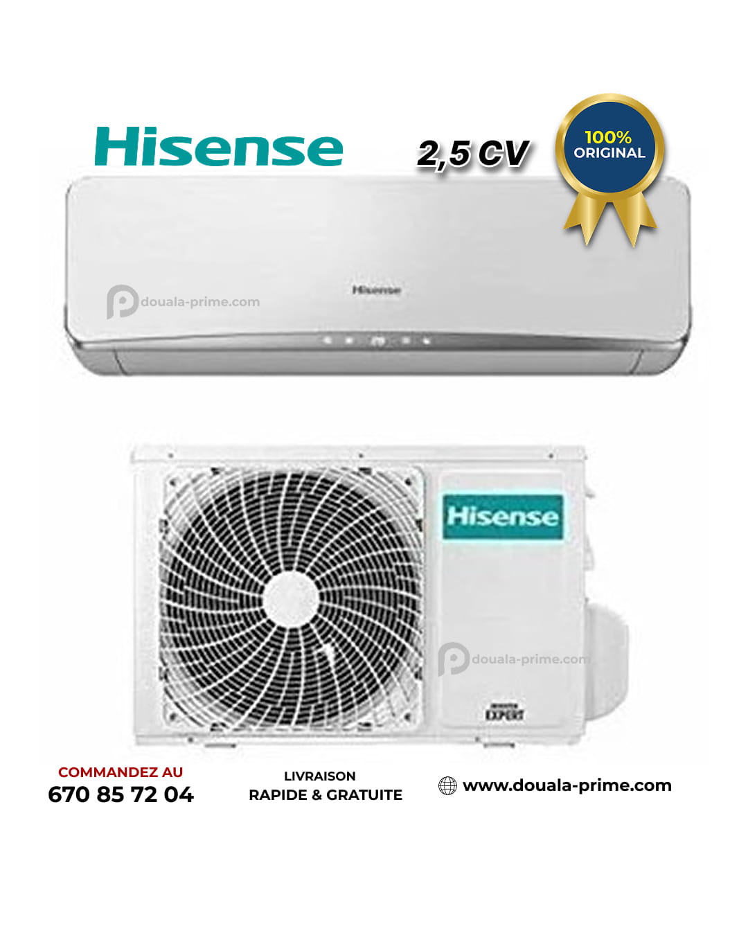 Climatiseur Split Hisense - 2.5 CV - 18000 Btu