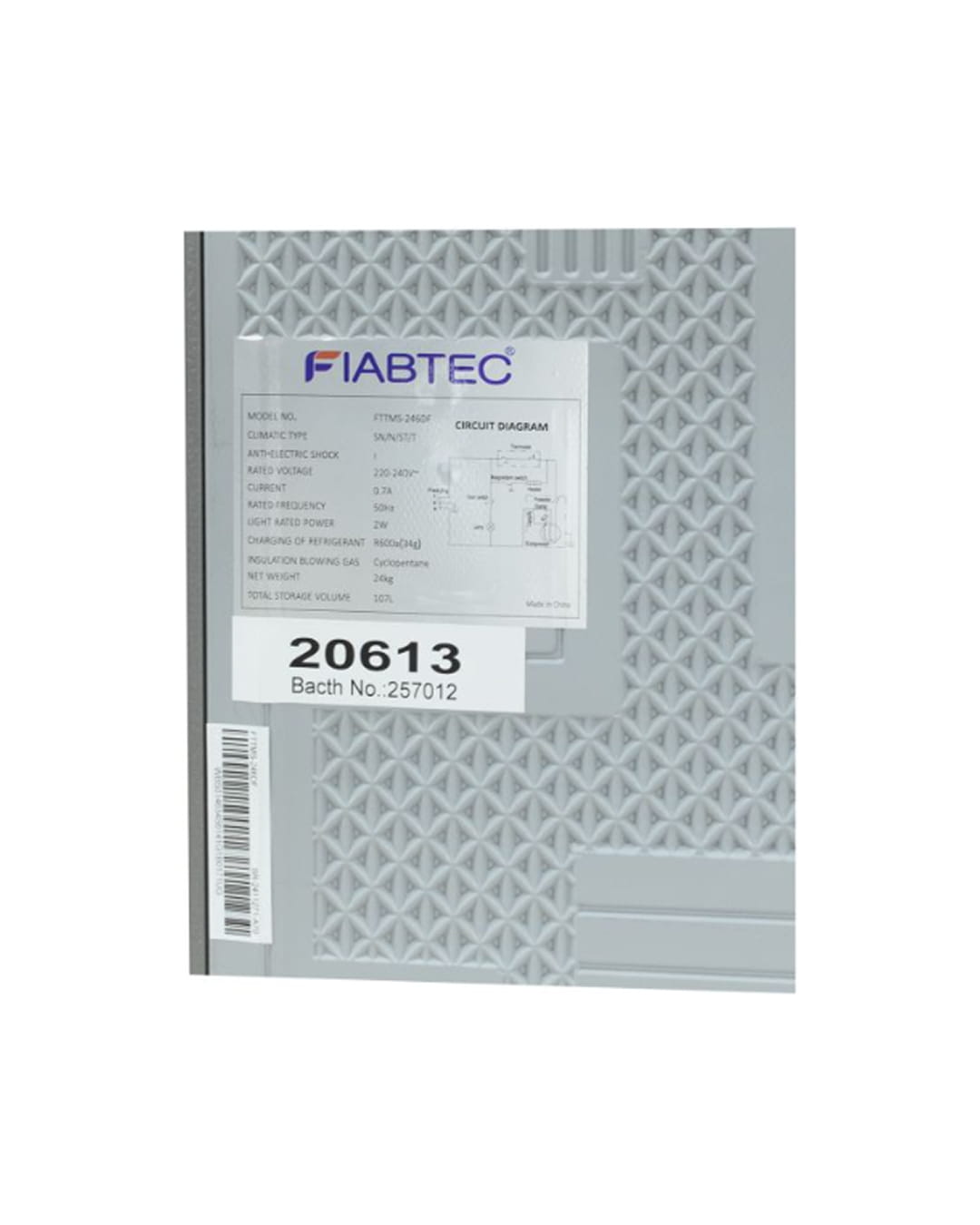 REFRIGERATEUR DOUBLE BATTANT FTTMS-246DF  107L