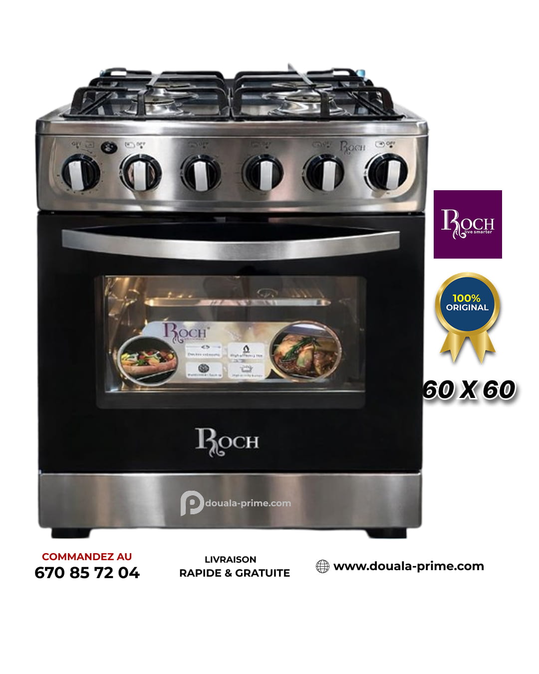 CUISINIERE AUTOMATIQUE ROCH  60 X 60 Full Option