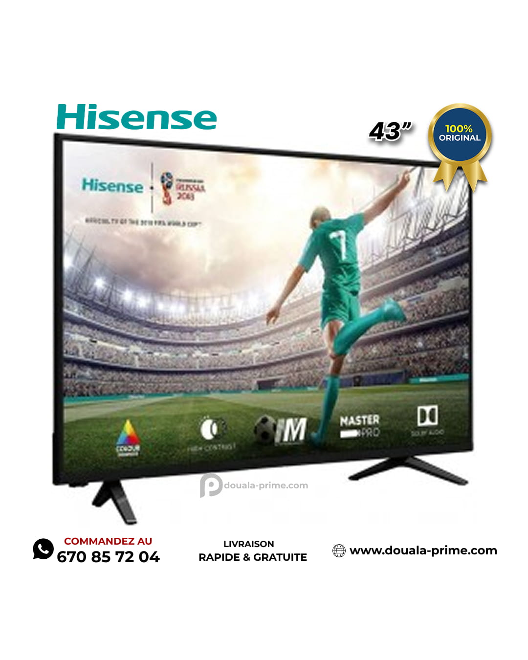 TV NUMERIQUE HISENSE  43 POUCES - 43A5200 - FHD - Noir