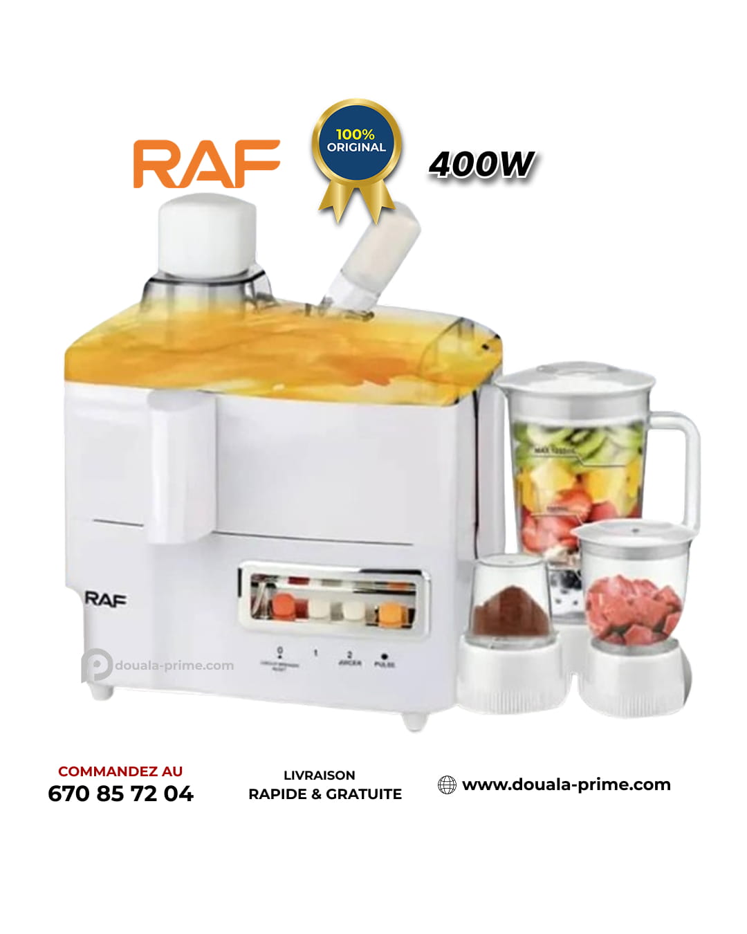 EXTRACTEUR DE JUS RAF 4 EN 1 R.2819 400W