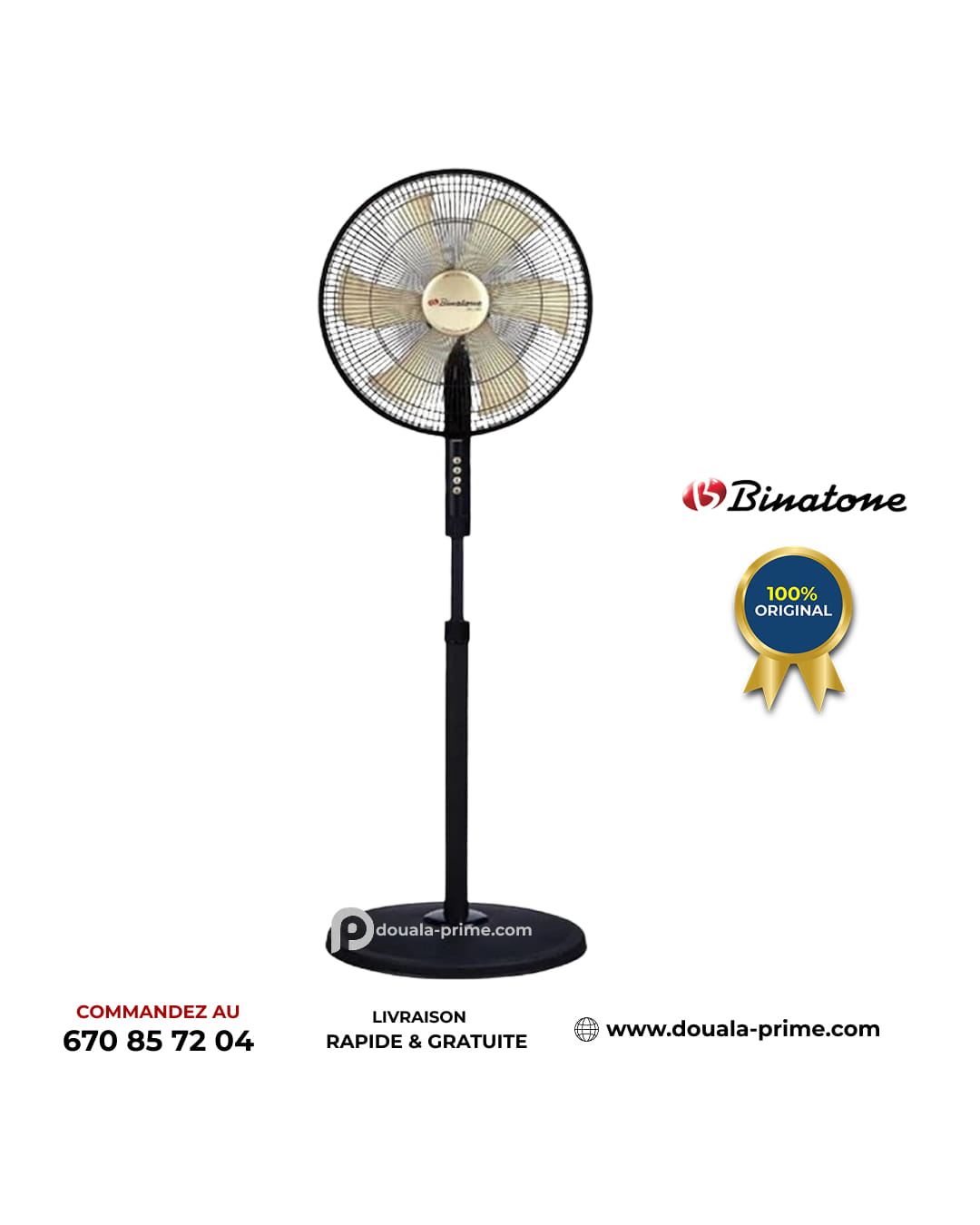 VENTILATEUR SUR PIED BINATONE SOLIDE ET LOURD