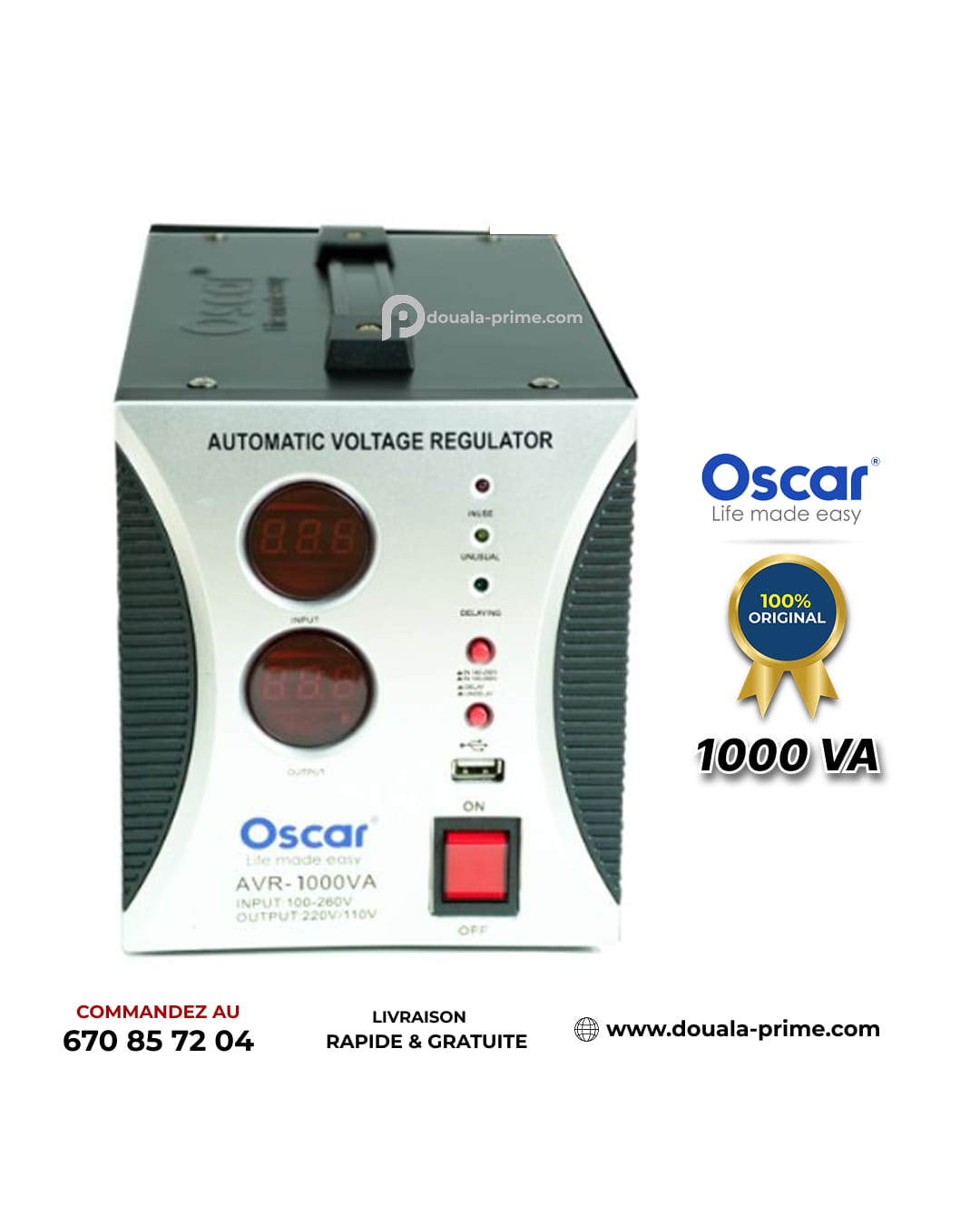 REGULATEUR DE TENSION - OSCAR - AVR-1000VA