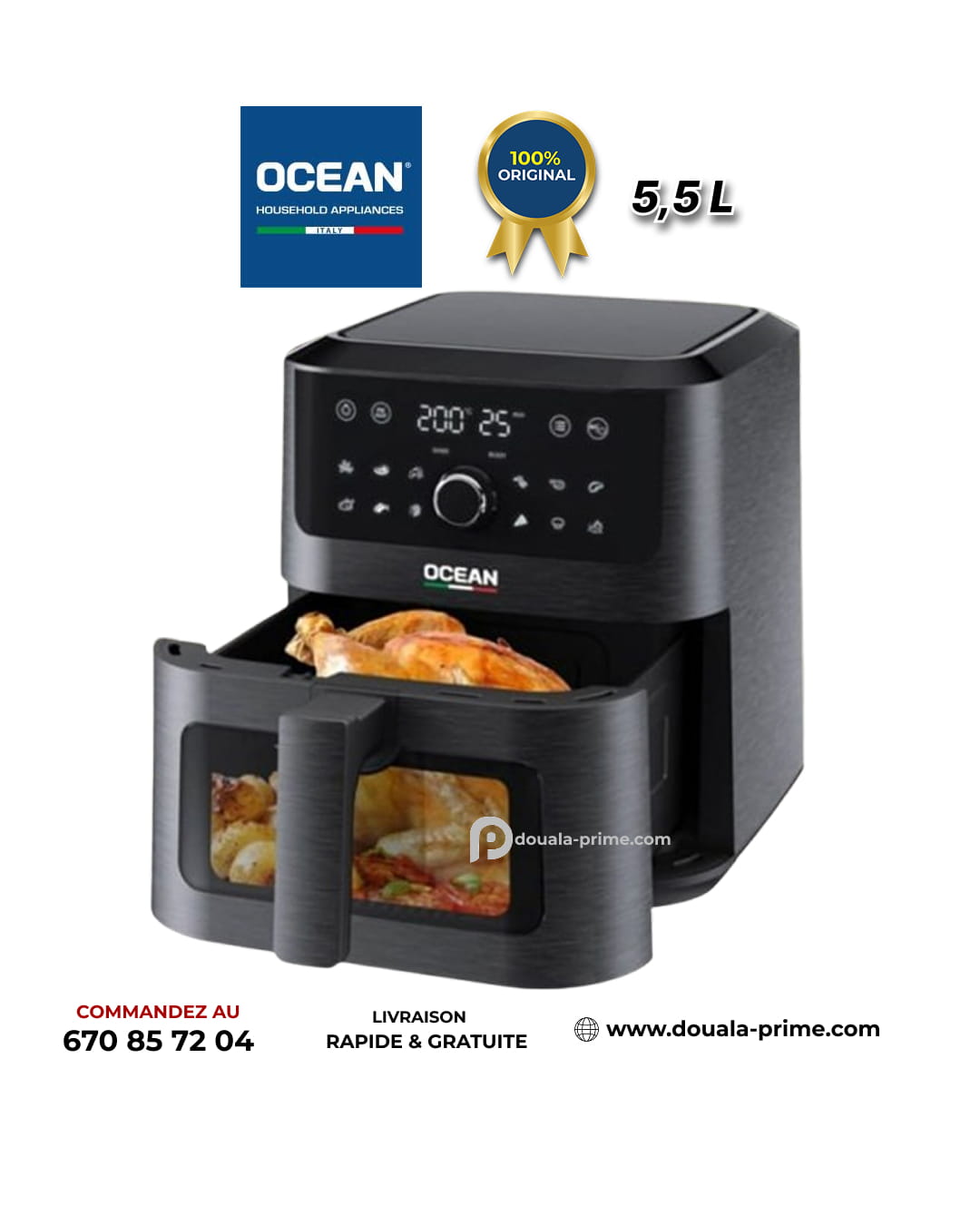 AIR FRYER OCEAN 5,5L - OCAFK-1755DWN