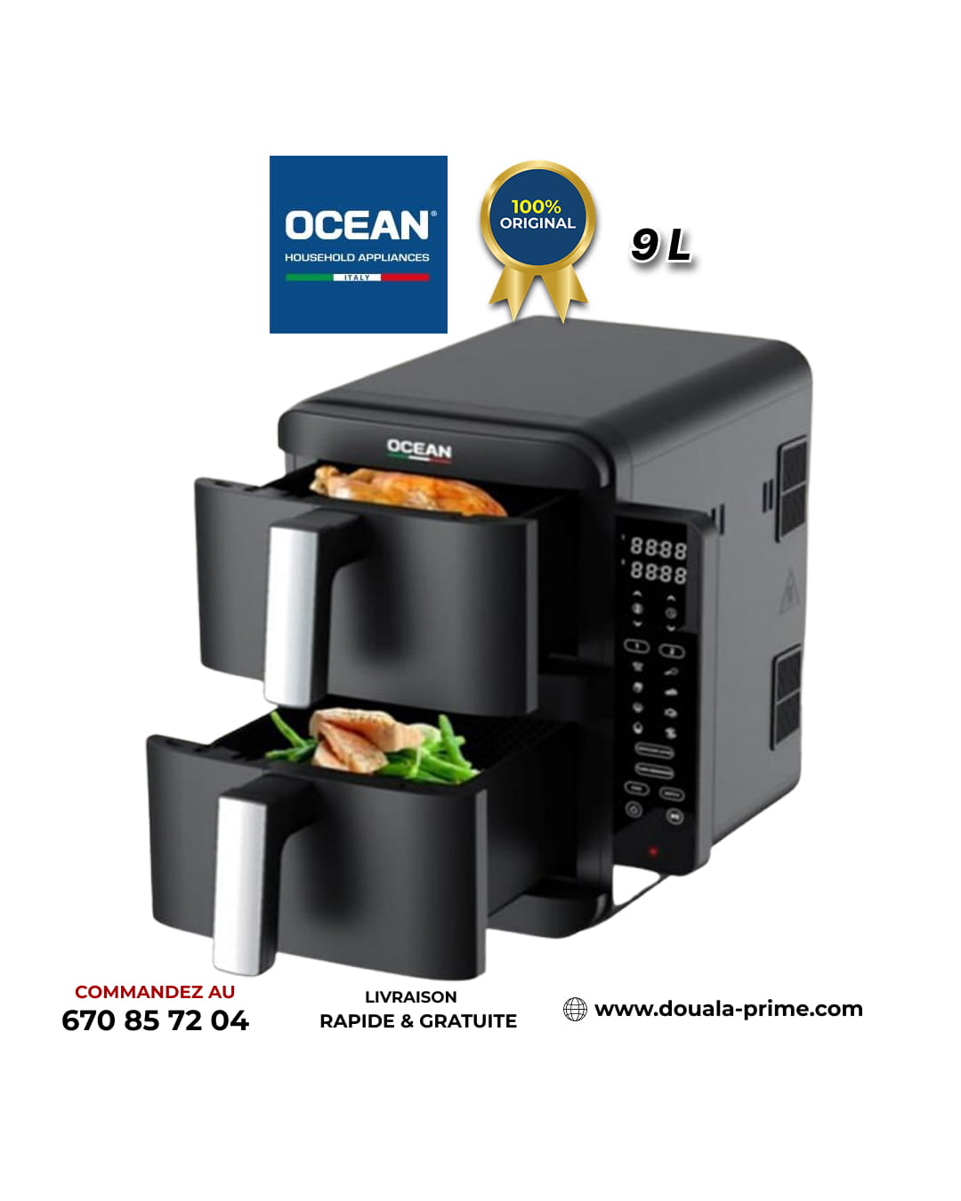 AIR FRYER OCEAN 9L - OCAFK2490-2DN