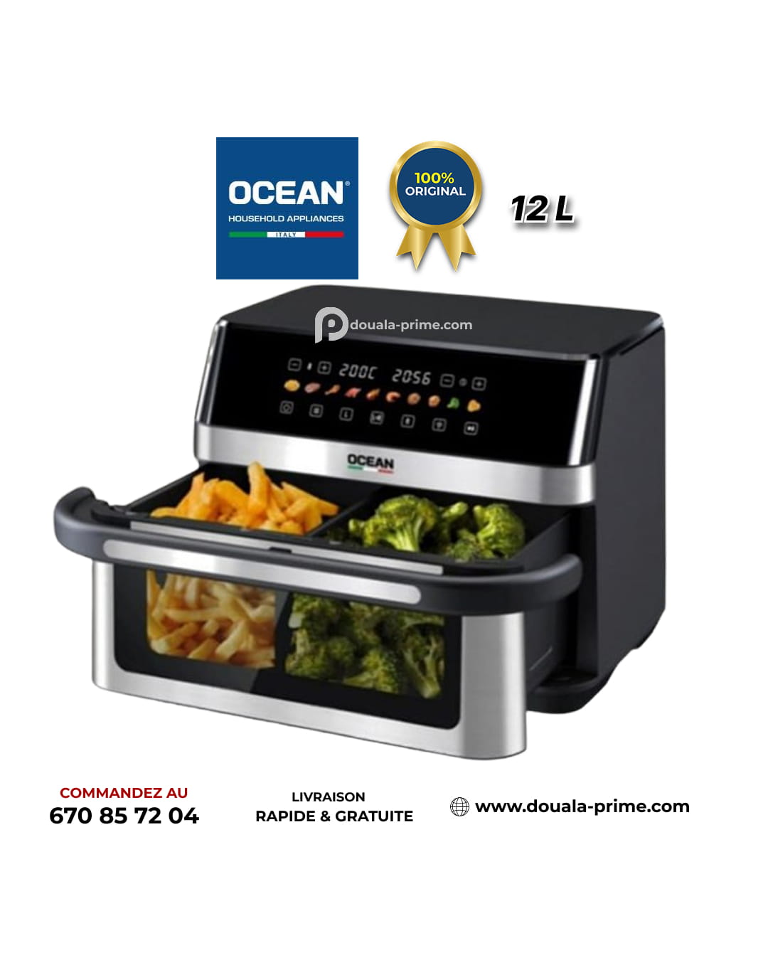 AIR FRYER OCEAN 12L - OCAFK22120-DWNX